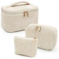 AFKSMILE Kosmetiktasche 3er Set Kosmetiktasche Kulturtasche Damen, Kulturbeutel Make Up Tasche, Tragbare Schminktasche Reisetasche Waschtasche Frauen Mädchen Alltag