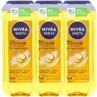 Nivea Duschgel 3 x NIVEA MEN Active Energy Duschgel je 250ml 3in1 24h Frischeeffekt
