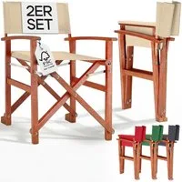 Casaria Regiestuhl, Klappbarer FSC®-zertifizierter Holz Gartenstuhl bis 160 kg Wetterfest