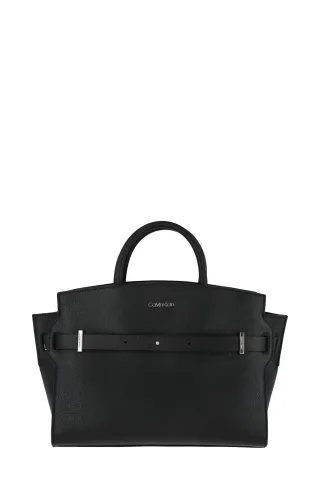 Calvin Klein Damen schwarze Polyurethan-Handtasche