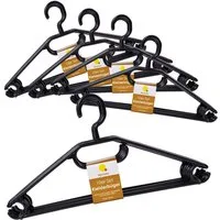 Spetebo Kleiderbügel Kunststoff Kleiderbügel mit Hosenstange - 50 Stück / schwarz, (Set, 50-tlg), Garderoben Bügel für Jacken und Hemden