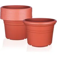 BigDean Blumentopf Pflanzkübel aus Kunststoff rund (Set, 9 St., Blumentöpfe), Blumentöpfe, Wetterfest, Hochwertig, Blumenkübel, Pflanztöpfe