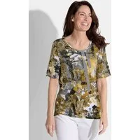 GOLDNER T-Shirt Halbarm Druckshirt, grafisches Paisley Viskoseshirt mit stilvollem Rundhalsausschnitt und Halbarm