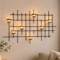 DanDiBo Teelichthalter Wand 7XXL Wandkerzenhalter Metall 83 cm Wandteelichthalter, Kerzenhalter