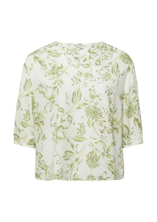 s.Oliver - Bluse creme|grün - Gr. - 54