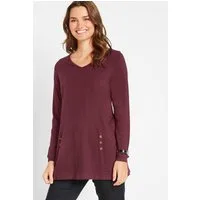 bonprix Longshirt A-Linie, mit dekorativen Knöpfen, aus Baumwolle, Casual Stil