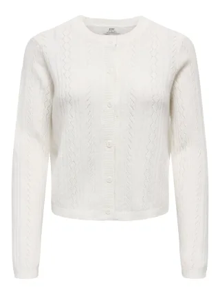JDY - JDYAPRIL LIFE L/S O-NECK CARDIGAN KNT Bright White - Gr. - S