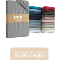 OTTO home Spannbettlaken BLACKBERRY in BASIC und PREMIUM Qualität, 100% Baumwolle, Jersey (160 g/m), Gummizug: rundum, (2 Stück), für hohe Matratzen bis 28 cm, Bettlaken, Spannbetttuch, pflegeleicht