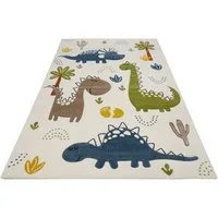 SMART KIDS Kinderteppich Dino & Friends, rechteckig, Höhe: 10 mm, Moderner Spielteppich, strapazierfähig, pflegeleicht, Konturenschnitt