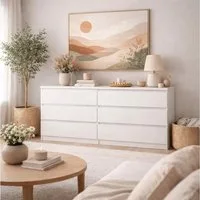 Home affaire Kommode Naia, 6 Schubladen im skandinavischen Design, Breite 158 cm, Modern, skandinavisches Design, in mehrere Farben, Metallgleiter