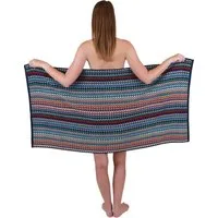 Betz Badetuch XXL Duschtuch Saunatuch Strandtuch 100% Baumwolle Karo BUNT 100x200cm, Baumwolle (1-St)
