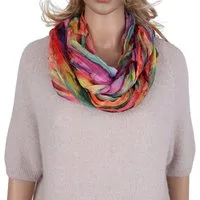 MIRROSI Loop Damen Schal mit Regenbogen-Muster Weich Schlauchschal, (Zweimal um den Hals wickelbar, ca.45x75cm), Damen Halstuch ideal für Frühling, Sommer oder Herbst