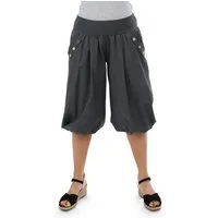 malito more than fashion Haremshose malito Damen Pumphose Capri Holzzierknöpfe 23286H kurze Sommer Pumphose in Unifarben Einheitsgröße