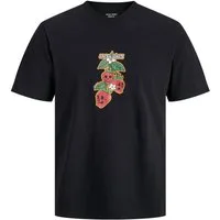 Jack & Jones Rundhalsshirt Jack&Jones XXL T-Shirt schwarz Skull JORCATSKILLS