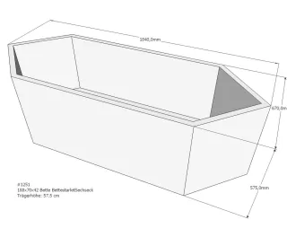 Neuesbad Wannenträger für Bette Starlet 188x70 6-Eck SW12454