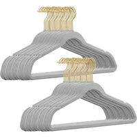 StickandShine Kleiderbügel Samt 50 Stück in verschiedenen Farben mit edlen Goldhaken im Set, (Spar-Set), Designbügel