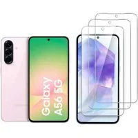 CLM-Tech Displayschutzglas 3x für Samsung Galaxy A56 5G, Panzerglas Folie - Anti-Fingerabdruck und kratzfest, 3 Stück, Kristallklar