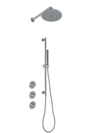JEE-O slimline 05 Wand-Duschkombination mit Thermostat, edelstahl gebürstet, 800-6460 800-6460