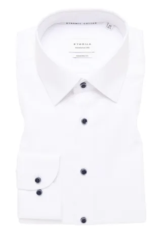 ETERNA - Dynamic Cotton Dobbydesign Langarm weiß - Gr. - 39/Langarm - 65cm
