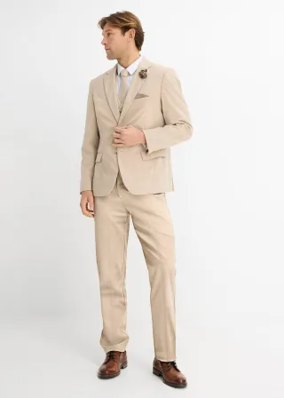 bonprix Hochzeitsanzug mit Weste und Krawatte (4tlg. Set), braun, Gr.54, Klassischer Hochzeitsanzug im Regular Fit mit passender Weste, eleganter Hose und Krawatte
