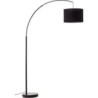 OTTO home Stehlampe Stellan, Ein-/Ausschalter, ohne Leuchtmittel, Bogenlampe Textilschirm Stoff Ø 36cm, E27, Fußschalter, Bogenleuchte