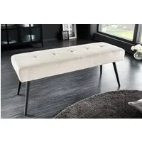 riess-ambiente Sitzbank BOUTIQUE 100cm beige/schwarz - Cord-Bezug, Metallbeine (Einzelartikel, 1-St), bequeme Polsterung mit Ziernähten – ideal für Flur oder Wohnbereich