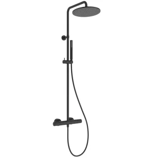 Ideal Standard Duschsystem Ceratherm T25M mit Thermostat Stick-HB und runder Kopfbrause Silk Black, A8489XG