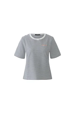 Oui - T-Shirt white blue - Gr. - 40