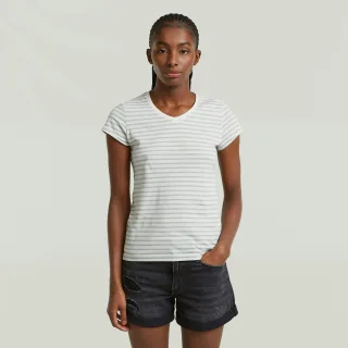 G-Star - Stripe eyben slim v t 2.0 wmn milk/pale green stripe - Gr. - XS