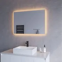 AQUABATOS LED-Lichtspiegel LED Badspiegel Groß Badezimmerspiegel mit Beleuchtung (Lichtspiegel Wandspiegel 140x70cm 100x70cm 160x70cm Kaltweiß 6400K, Neutralweiß 4500K, Warmweiß 3000K, Dimmbar, Memory-Funktion), Touch Schalter, Spiegelheizung, Energi
