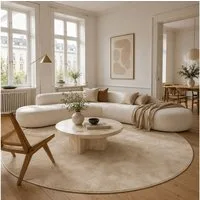 Pergamon Hochflor-Teppich Hochflor Langflor Teppich Super Soft Melia Rund, Rund, Höhe: 20 mm
