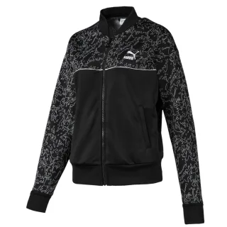 Puma Womens Classics Sweat Jacke AOP Reißverschluss auf Spur Top Black 595216 01