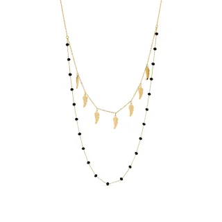Luxenter Onyx Halskette aus 18k Gelbgold - Omka