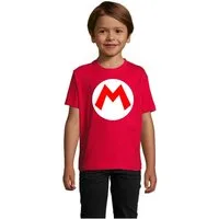 Blondie & Brownie T-Shirt Kinder Jungen & Mädchen Mario Luigi Logo Retro Konsole Yoshi Luigi in Rot und Grün