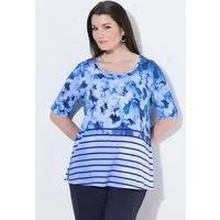 Ulla Popken T-Shirt T-Shirt A-Linie Rundhals Halbarm Pima Cotton
