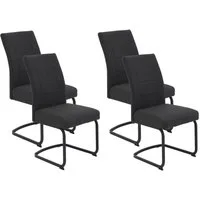 HELA Freischwinger BRINDISI, Esszimmerstuhl (Set, 4 St), XL-Sitz,Federkorb,140kg belastbar,Zertifizierter "Waterfree" Stoff
