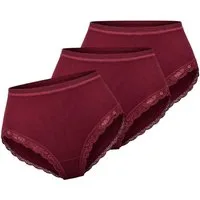 Toker Collection® Hipster Damen Slip mit edler Spitze am Beinabschluss (Packung, 3er Pack) feine Spitze, gerippte Optik