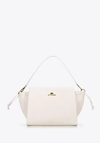 Wittchen Damen-Ledertasche mit Riemen, Creme, Naturleder