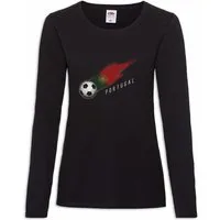 Urban Backwoods Langarmshirt Portugal Football Comet I Damen Langarmshirt Portugiesisch (1-tlg) Portugiesische Portuguese Fußball Fahne