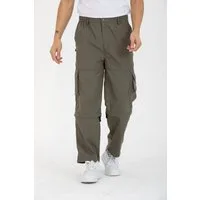 Kendindza Collection Cargohose Herren Zipp Off Cargohose Dehnbund Arbeit Hose Rangerhose Cargo Hose Gummibund elastisch, abnehmbare Beine, 6 Taschen