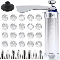 FELIXLEO Gebäckpresse Gebäckpresse Keksmaschine Set mit 20 Formen und 8 Tüllen, (1-tlg)