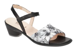 Think 596 ZAZA Damen Sandale in Schwarz/Grigio/Kombi - Klettverschluss, Echtl...