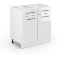 Vicco Unterschrank Fame-Line, Weiß Hochglanz/Weiß, 80 cm ohne Arbeitsplatte (1-St)