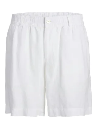 JACK&JONES - JPSTBILL LAWRENCE LINEN SHORTS REG LN Bright White - Gr. - XL