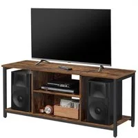 VASAGLE TV-Regal TV-Schrank, für Wohnzimmer, Unterhaltungsraum, 120 x 40 x 50 cm, Fernsehtisch, Lowboard, Fernseher bis zu 55 Zoll, vintagebraun-schwarz