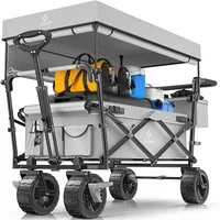 KESSER Bollerwagen, Bollerwagen faltbar GT9000 mit Dach Handwagen Transportwagen