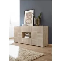Home affaire Sideboard Dama Breite 181, Kommode 2 Türen u. 2 Schubkästen, Anrichte, Front in 3D-Optik, viel Stauraum, verschiedene Farben