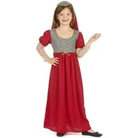 JADEO Kostüm Mittelalter Kinder-Kostüm rot-gold-grau