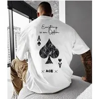 RMK T-Shirt Herren T-Shirt Rundhals Basic Freizeit Poker Ass Ace aus Baumwolle