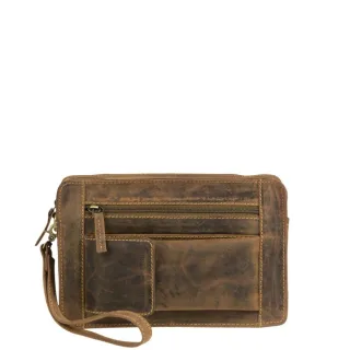 Greenburry Herren Handgelenktasche Vintage | Leder antikbraun